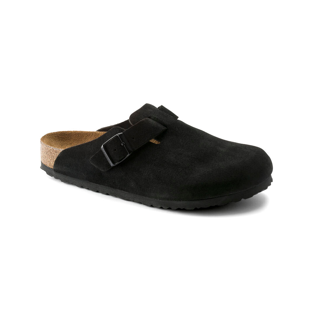 Birkenstock Black Suede Leather Boston Sandals