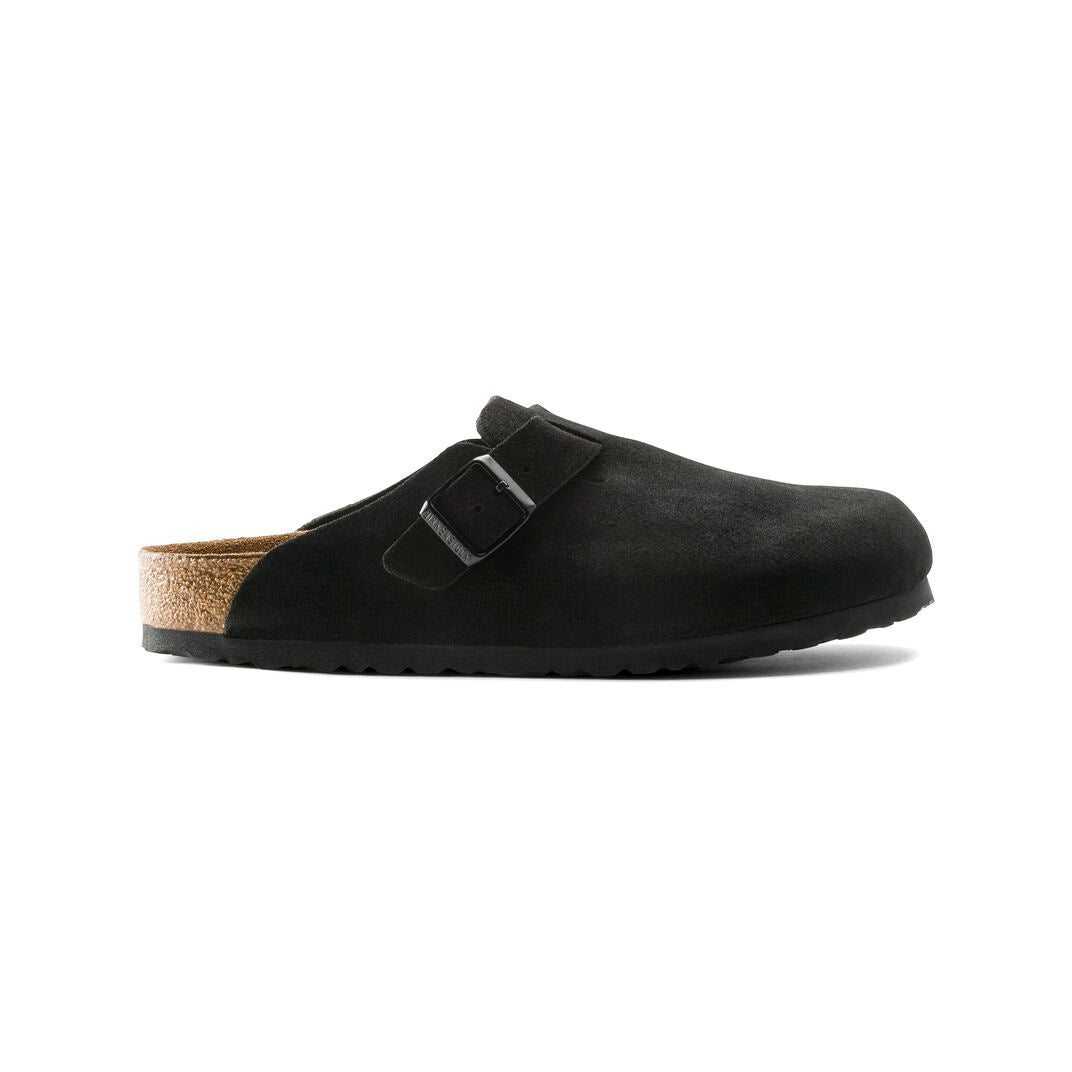 Birkenstock Black Suede Leather Boston Sandals